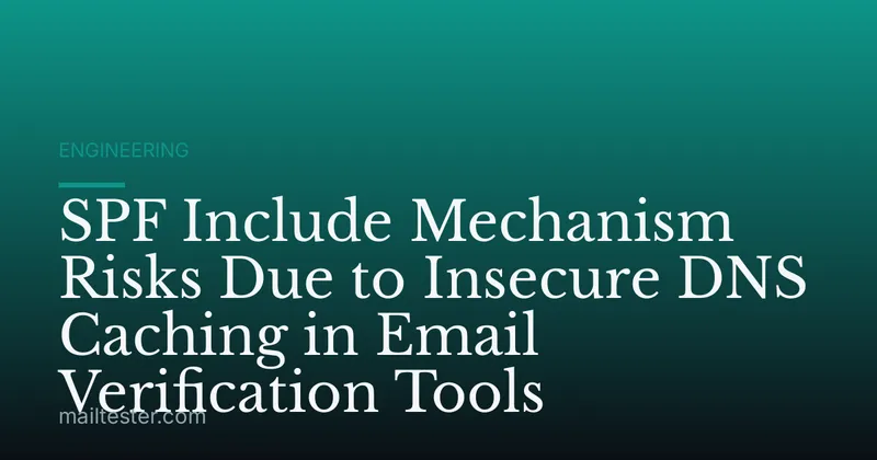 SPF Include Mechanism Risks Due to Insecure DNS Caching in Email Verification Tools