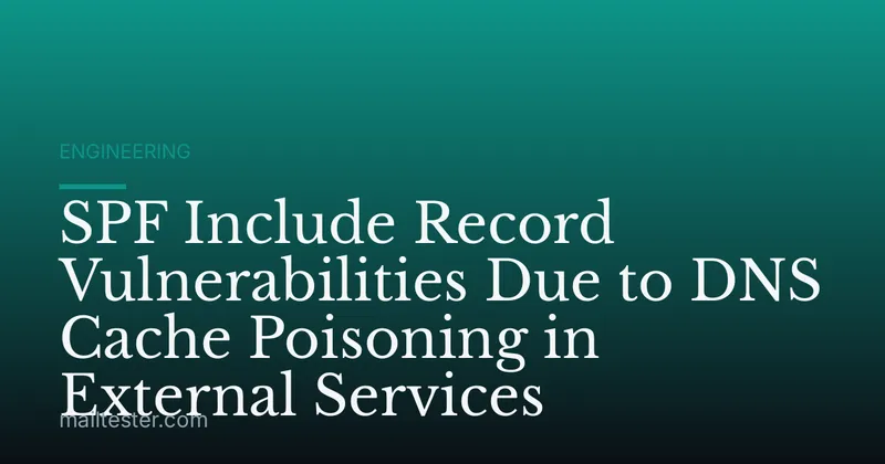 SPF Include Record Vulnerabilities Due to DNS Cache Poisoning in External Services