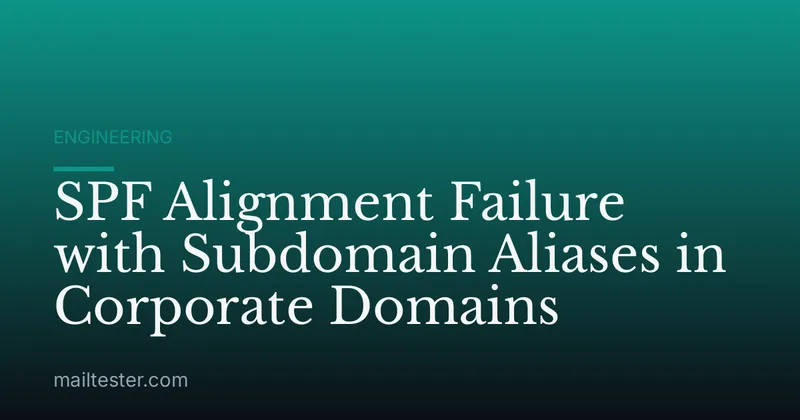 SPF Alignment Failure with Subdomain Aliases in Corporate Domains