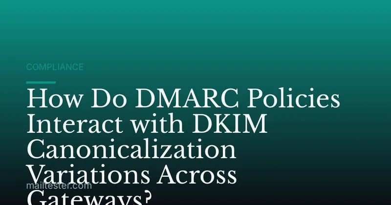 How Do DMARC Policies Interact with DKIM Canonicalization Variations Across Gateways?