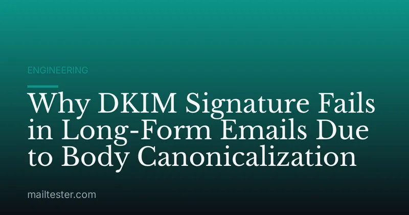 Why DKIM Signature Fails in Long-Form Emails Due to Body Canonicalization