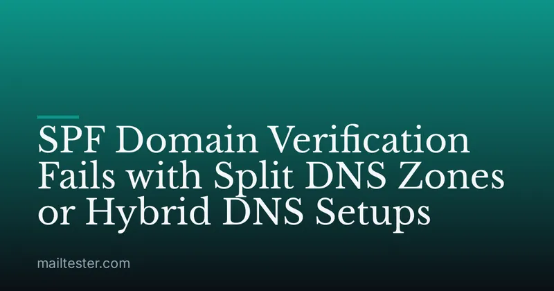 SPF Domain Verification Fails with Split DNS Zones or Hybrid DNS Setups