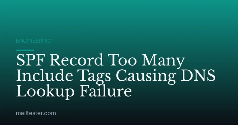 SPF Record Too Many Include Tags Causing DNS Lookup Failure