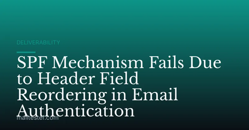 SPF Mechanism Fails Due to Header Field Reordering in Email Authentication