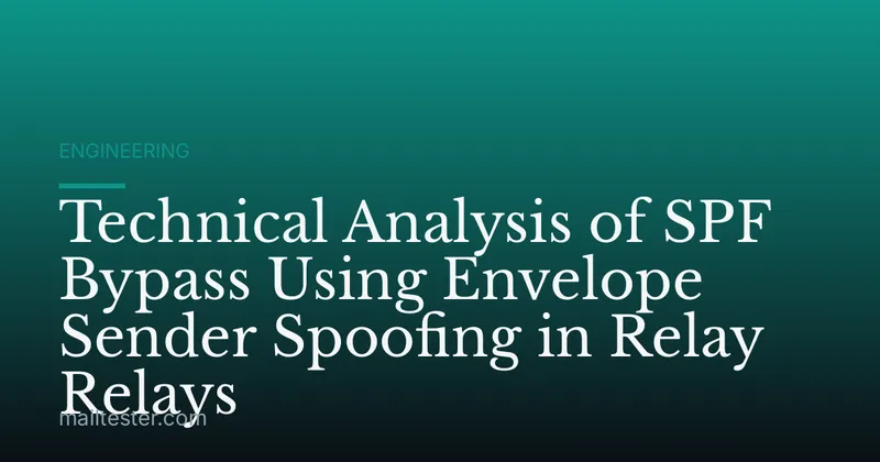 Technical Analysis of SPF Bypass Using Envelope Sender Spoofing in Relay Relays