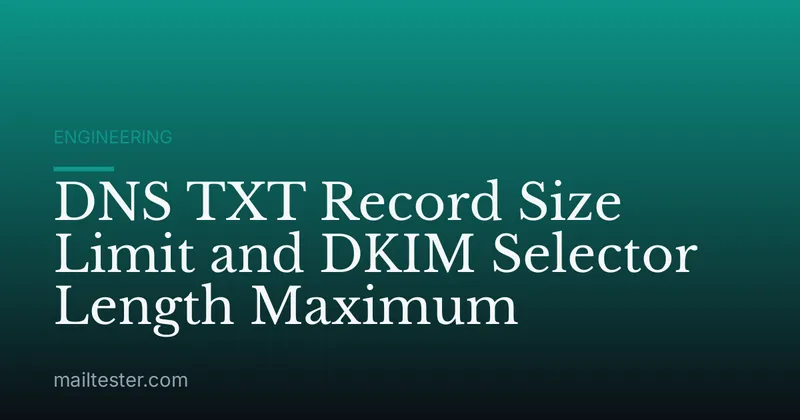 DNS TXT Record Size Limit and DKIM Selector Length Maximum