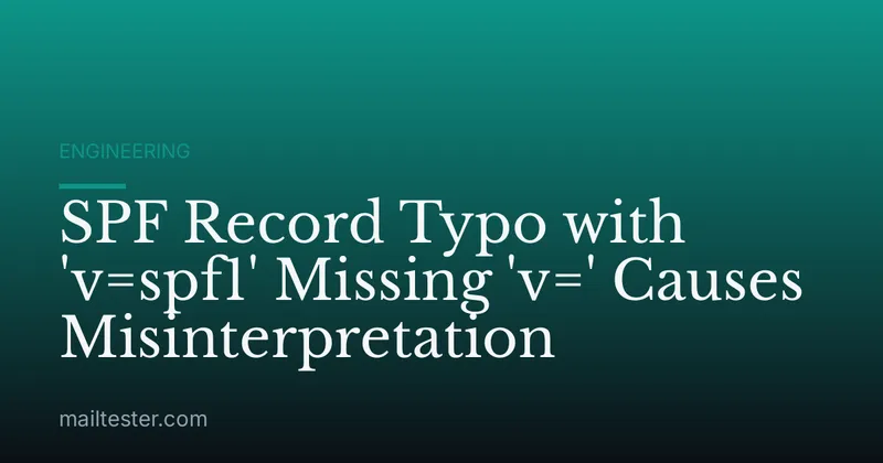 SPF Record Typo with 'v=spf1' Missing 'v=' Causes Misinterpretation