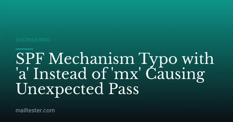 SPF Mechanism Typo with 'a' Instead of 'mx' Causing Unexpected Pass