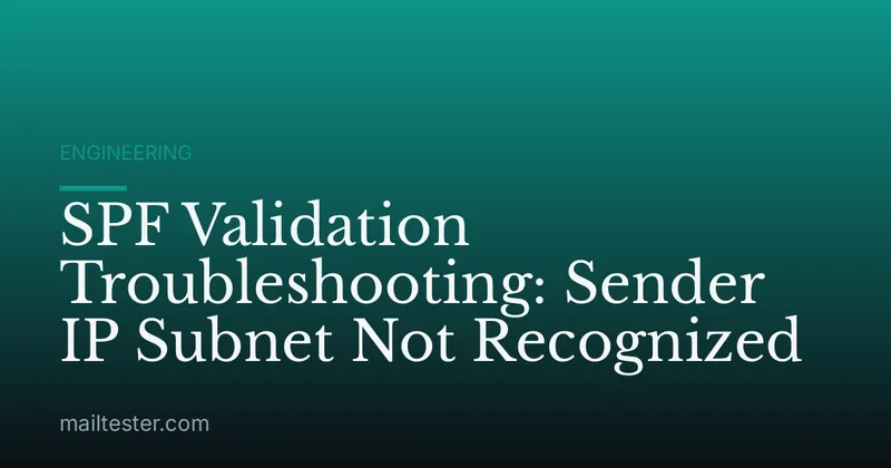 SPF Validation Troubleshooting: Sender IP Subnet Not Recognized
