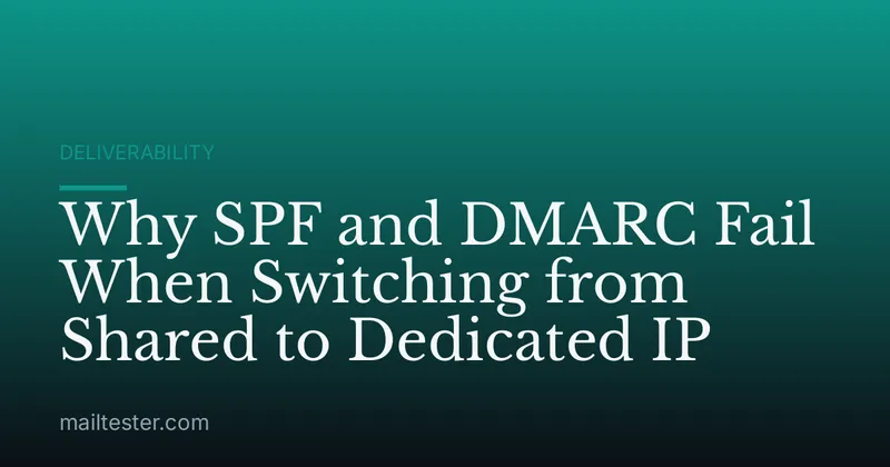 Why SPF and DMARC Fail When Switching from Shared to Dedicated IP