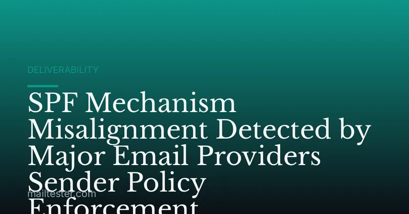 SPF Mechanism Misalignment Detected by Major Email Providers Sender Policy Enforcement