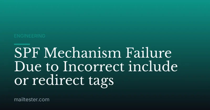 SPF Mechanism Failure Due to Incorrect include or redirect tags