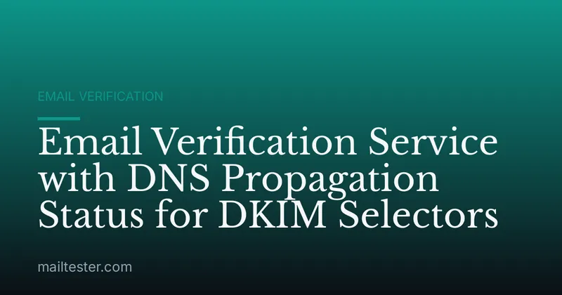 Email Verification Service with DNS Propagation Status for DKIM Selectors