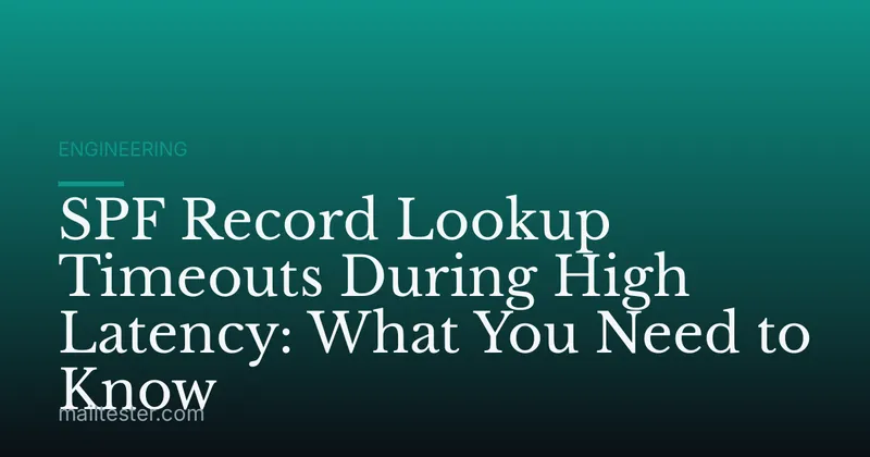 SPF Record Lookup Timeouts During High Latency: What You Need to Know