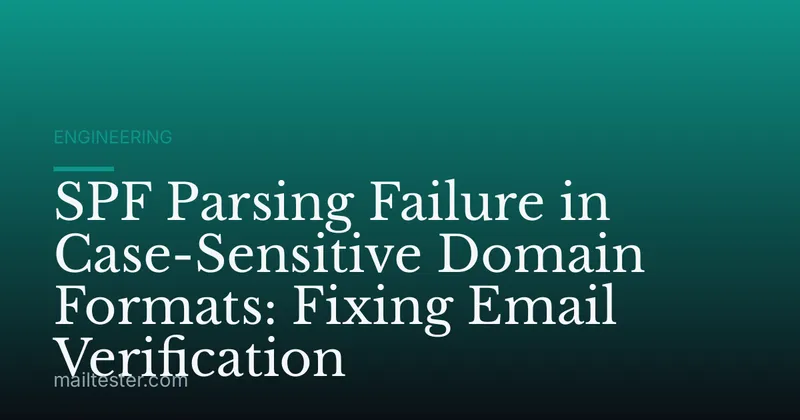 SPF Parsing Failure in Case-Sensitive Domain Formats: Fixing Email Verification