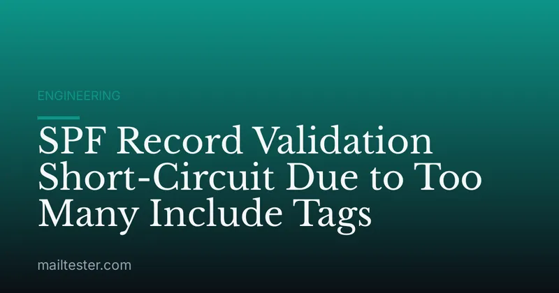 SPF Record Validation Short-Circuit Due to Too Many Include Tags