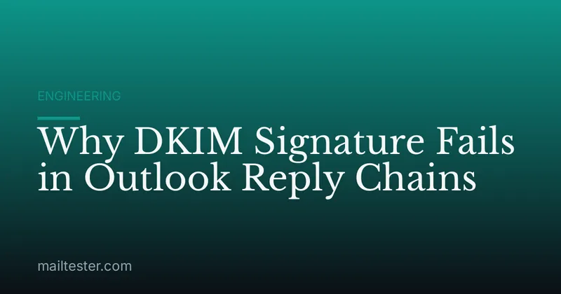 Why DKIM Signature Fails in Outlook Reply Chains