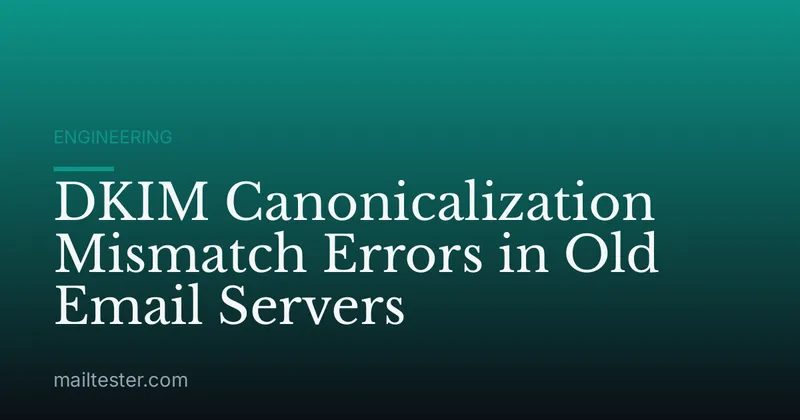 DKIM Canonicalization Mismatch Errors in Old Email Servers