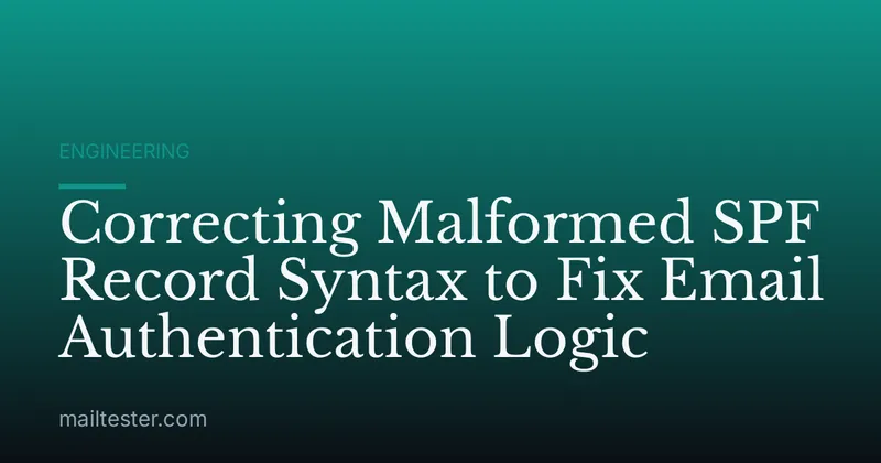 Correcting Malformed SPF Record Syntax to Fix Email Authentication Logic