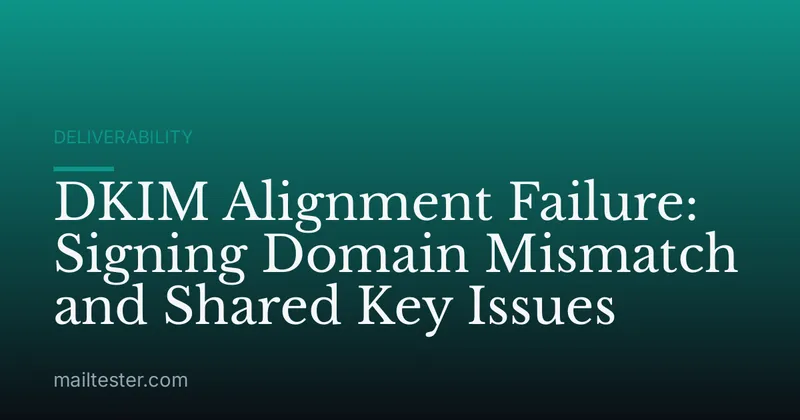 DKIM Alignment Failure: Signing Domain Mismatch and Shared Key Issues