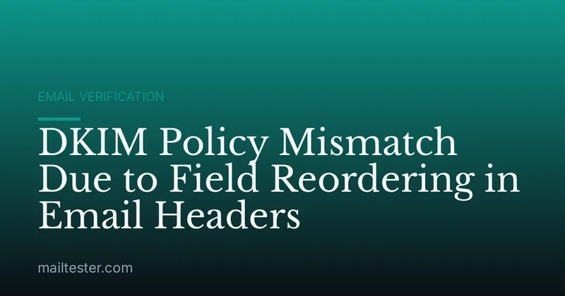 DKIM Policy Mismatch Due to Field Reordering in Email Headers
