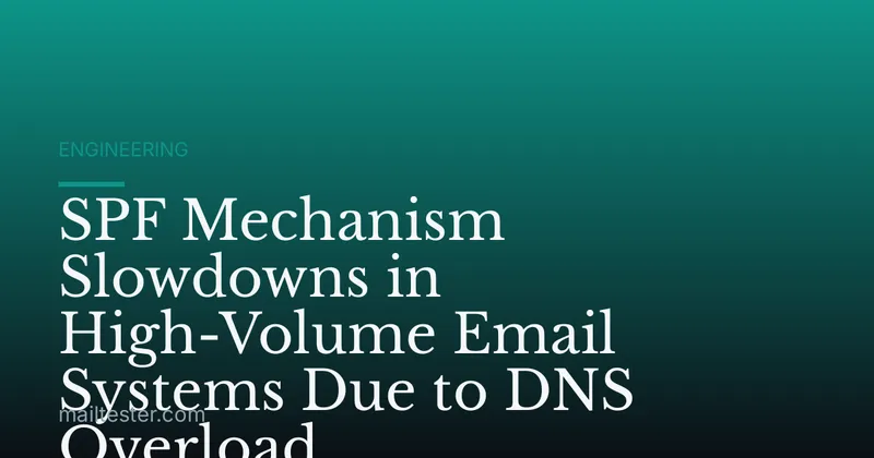 SPF Mechanism Slowdowns in High-Volume Email Systems Due to DNS Overload