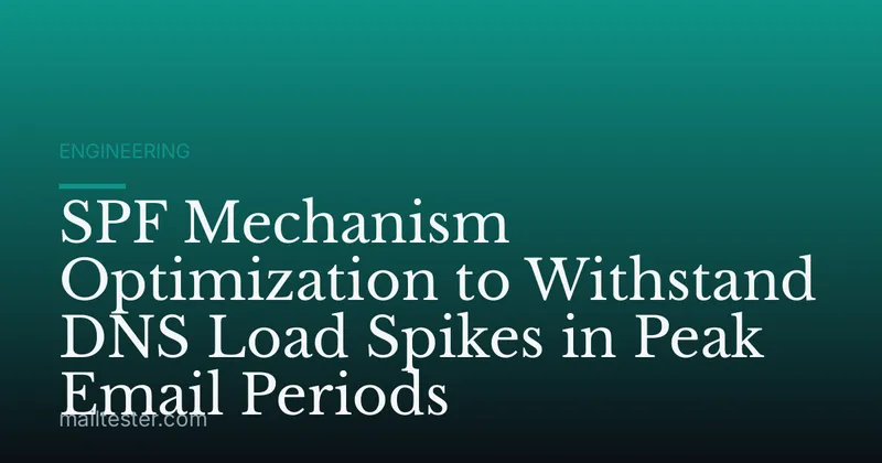 SPF Mechanism Optimization to Withstand DNS Load Spikes in Peak Email Periods