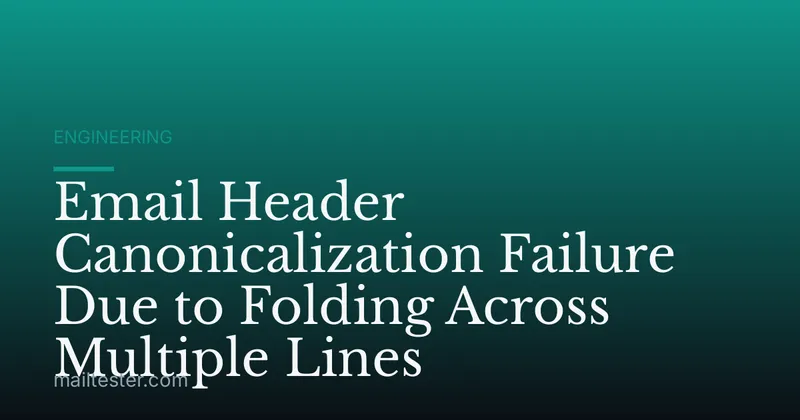 Email Header Canonicalization Failure Due to Folding Across Multiple Lines