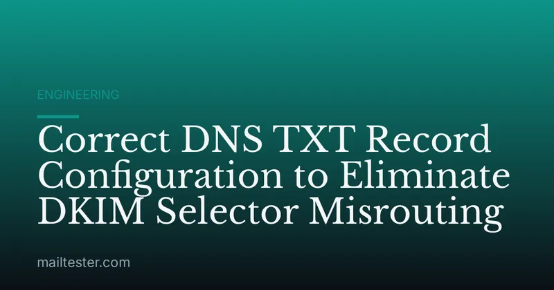 Correct DNS TXT Record Configuration to Eliminate DKIM Selector Misrouting