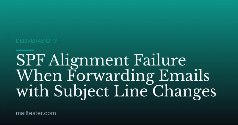SPF Alignment Failure When Forwarding Emails with Subject Line Changes