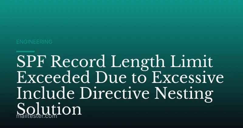 SPF Record Length Limit Exceeded Due to Excessive Include Directive Nesting Solution