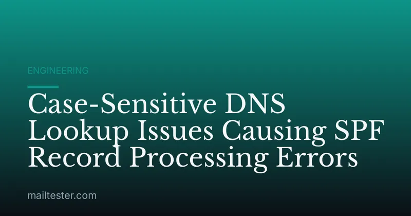 Case-Sensitive DNS Lookup Issues Causing SPF Record Processing Errors