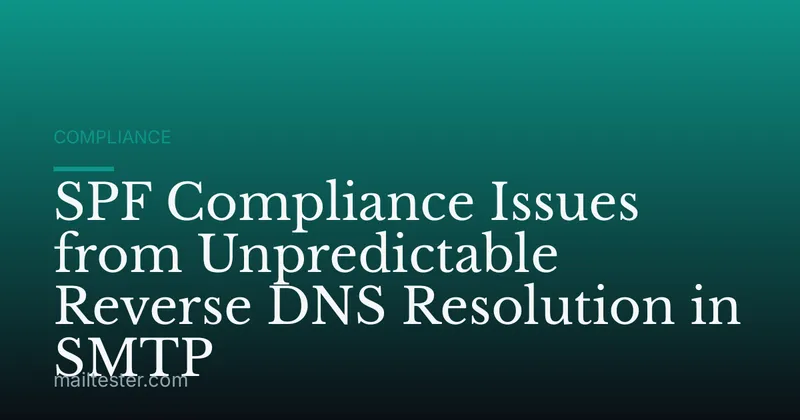 SPF Compliance Issues from Unpredictable Reverse DNS Resolution in SMTP