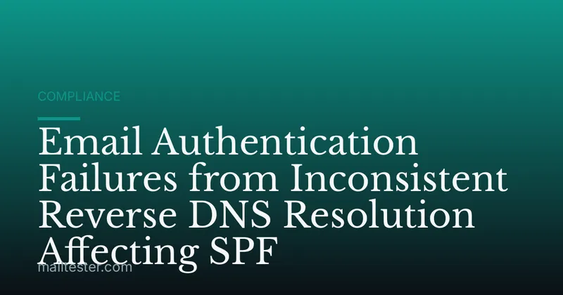 Email Authentication Failures from Inconsistent Reverse DNS Resolution Affecting SPF