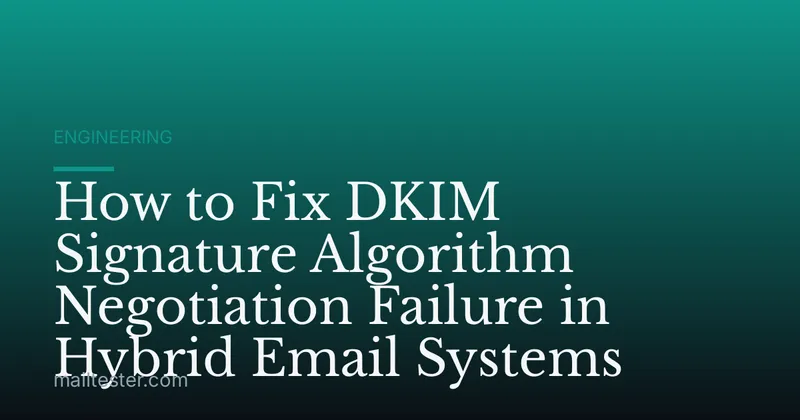 How to Fix DKIM Signature Algorithm Negotiation Failure in Hybrid Email Systems
