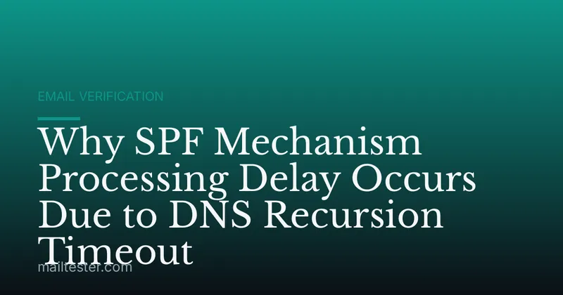 Why SPF Mechanism Processing Delay Occurs Due to DNS Recursion Timeout