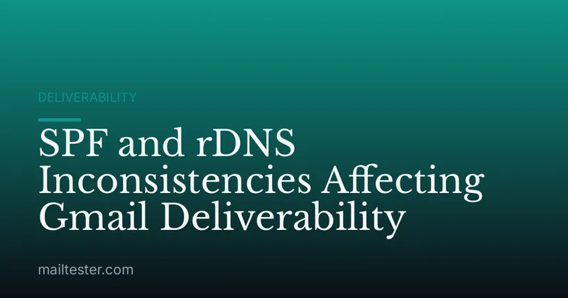 SPF and rDNS Inconsistencies Affecting Gmail Deliverability