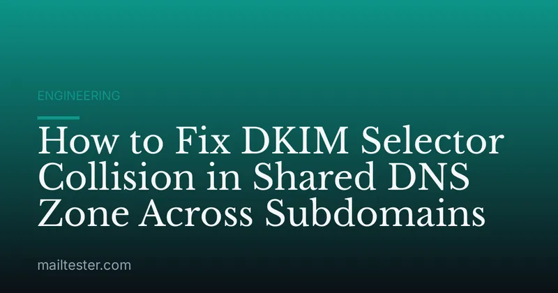 How to Fix DKIM Selector Collision in Shared DNS Zone Across Subdomains