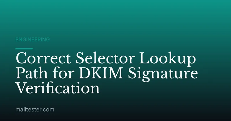 Correct Selector Lookup Path for DKIM Signature Verification