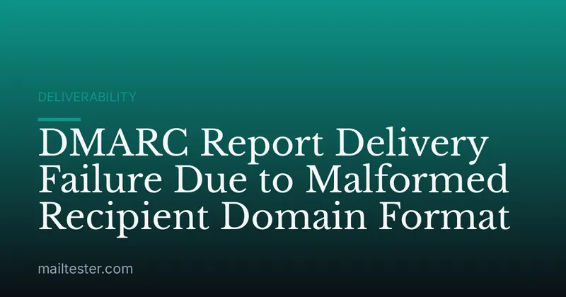 DMARC Report Delivery Failure Due to Malformed Recipient Domain Format