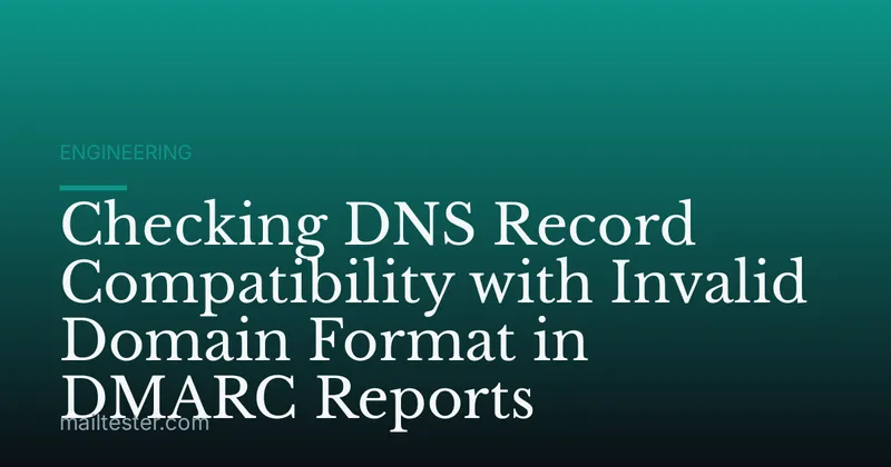 Checking DNS Record Compatibility with Invalid Domain Format in DMARC Reports