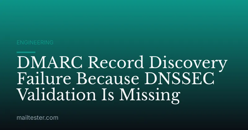 DMARC Record Discovery Failure Because DNSSEC Validation Is Missing