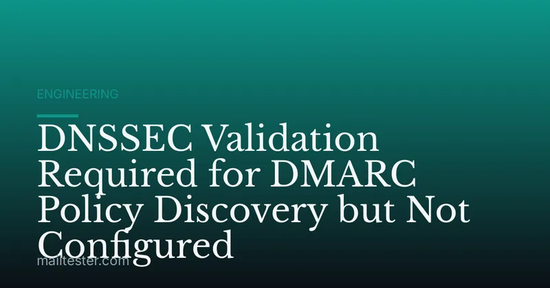 DNSSEC Validation Required for DMARC Policy Discovery but Not Configured