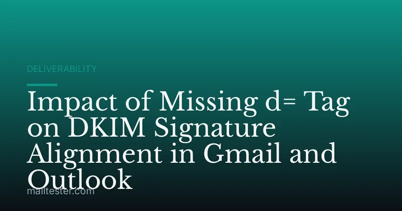 Impact of Missing d= Tag on DKIM Signature Alignment in Gmail and Outlook