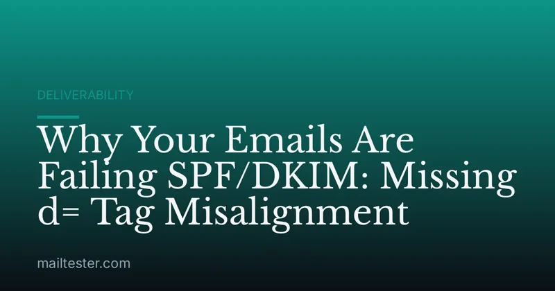 Why Your Emails Are Failing SPF/DKIM: Missing d= Tag Misalignment