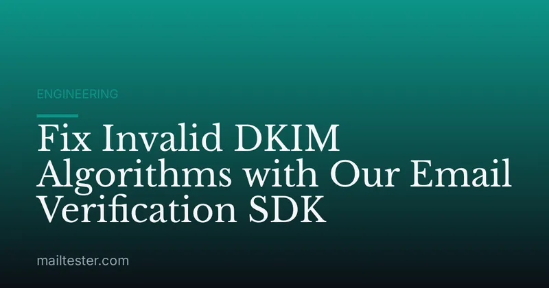 Fix Invalid DKIM Algorithms with Our Email Verification SDK
