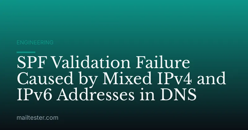 SPF Validation Failure Caused by Mixed IPv4 and IPv6 Addresses in DNS