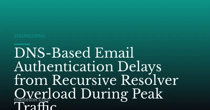 DNS-Based Email Authentication Delays from Recursive Resolver Overload During Peak Traffic