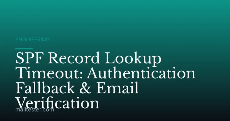 SPF Record Lookup Timeout: Authentication Fallback & Email Verification