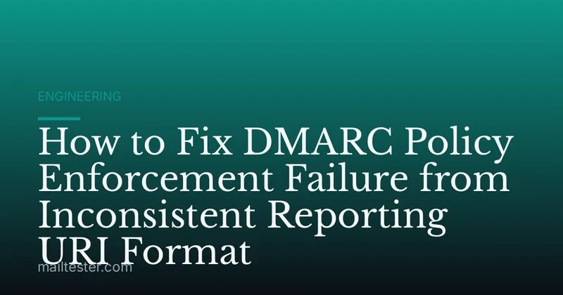 How to Fix DMARC Policy Enforcement Failure from Inconsistent Reporting URI Format